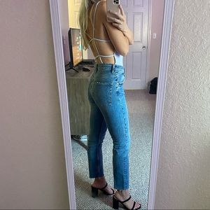 Zara high rise straight leg jeans